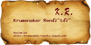Krumenaker Renátó névjegykártya